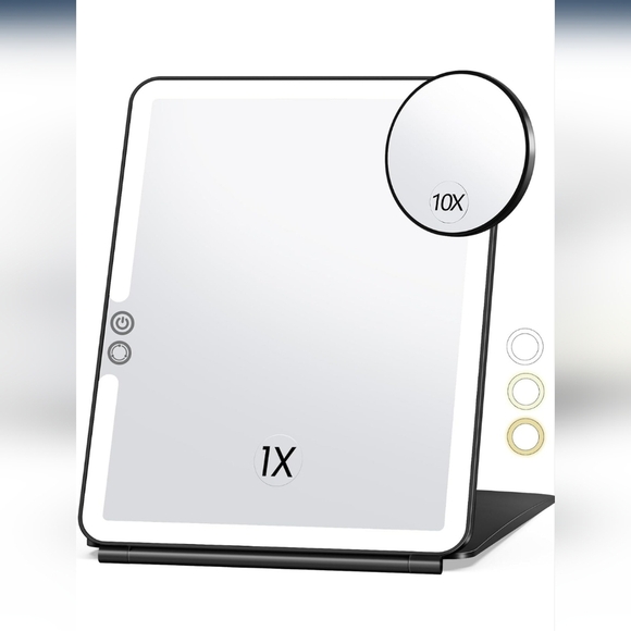 Felt's Fun Finds Other - LED Vanity Mirror with 10X Magnification - Black